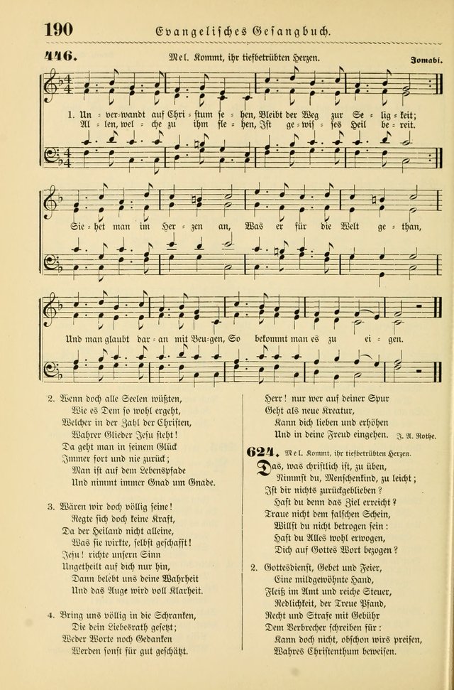 Evangelisches Gesangbuch mit vierstimmigen Melodien: für den öffentlichen und häuslichen Gottesdienst page 190