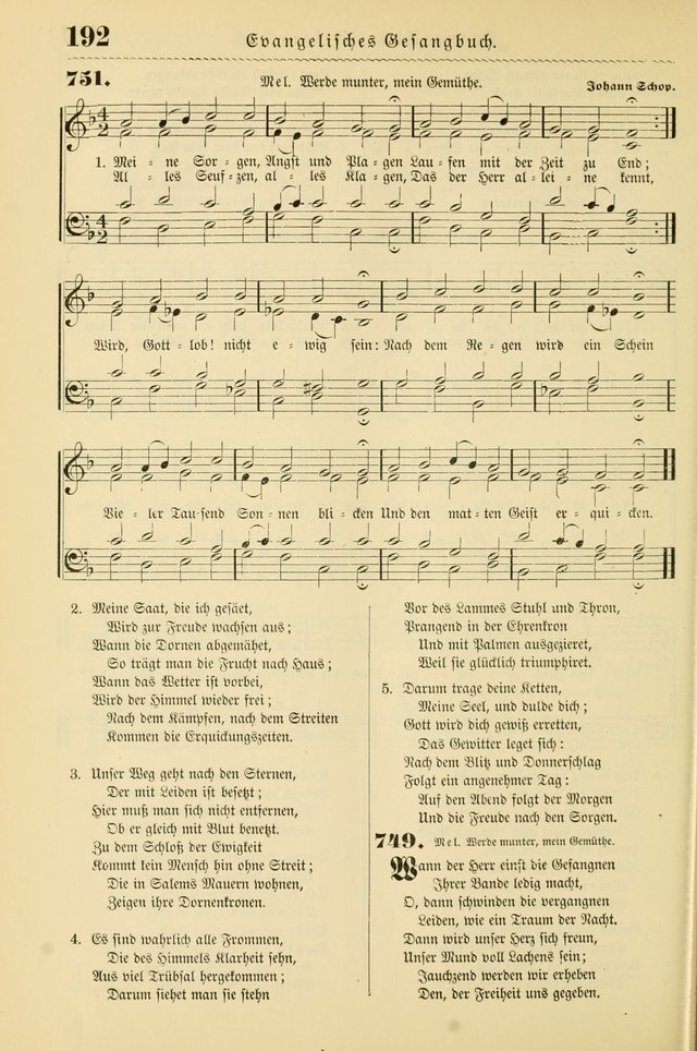 Evangelisches Gesangbuch mit vierstimmigen Melodien: für den öffentlichen und häuslichen Gottesdienst page 192