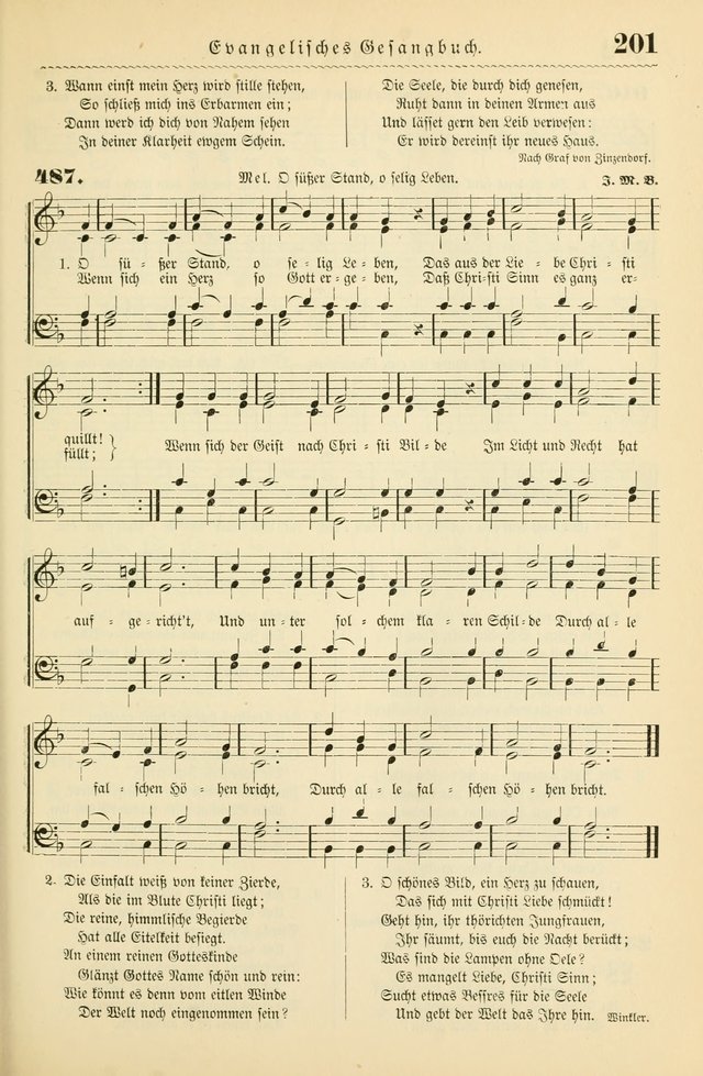 Evangelisches Gesangbuch mit vierstimmigen Melodien: für den öffentlichen und häuslichen Gottesdienst page 201