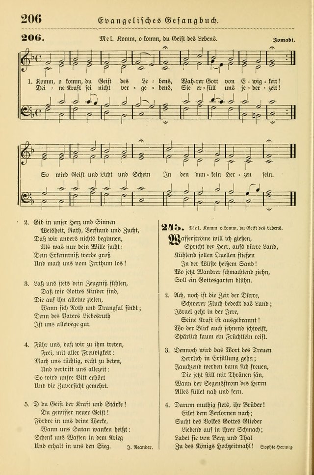 Evangelisches Gesangbuch mit vierstimmigen Melodien: für den öffentlichen und häuslichen Gottesdienst page 206