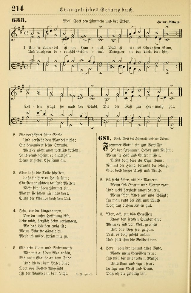 Evangelisches Gesangbuch mit vierstimmigen Melodien: für den öffentlichen und häuslichen Gottesdienst page 214