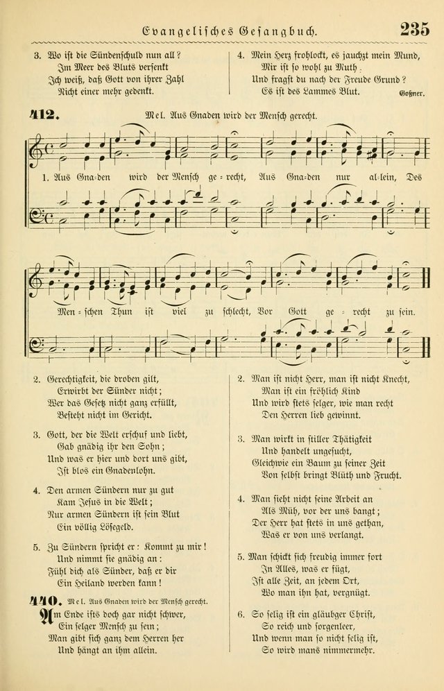 Evangelisches Gesangbuch mit vierstimmigen Melodien: für den öffentlichen und häuslichen Gottesdienst page 235