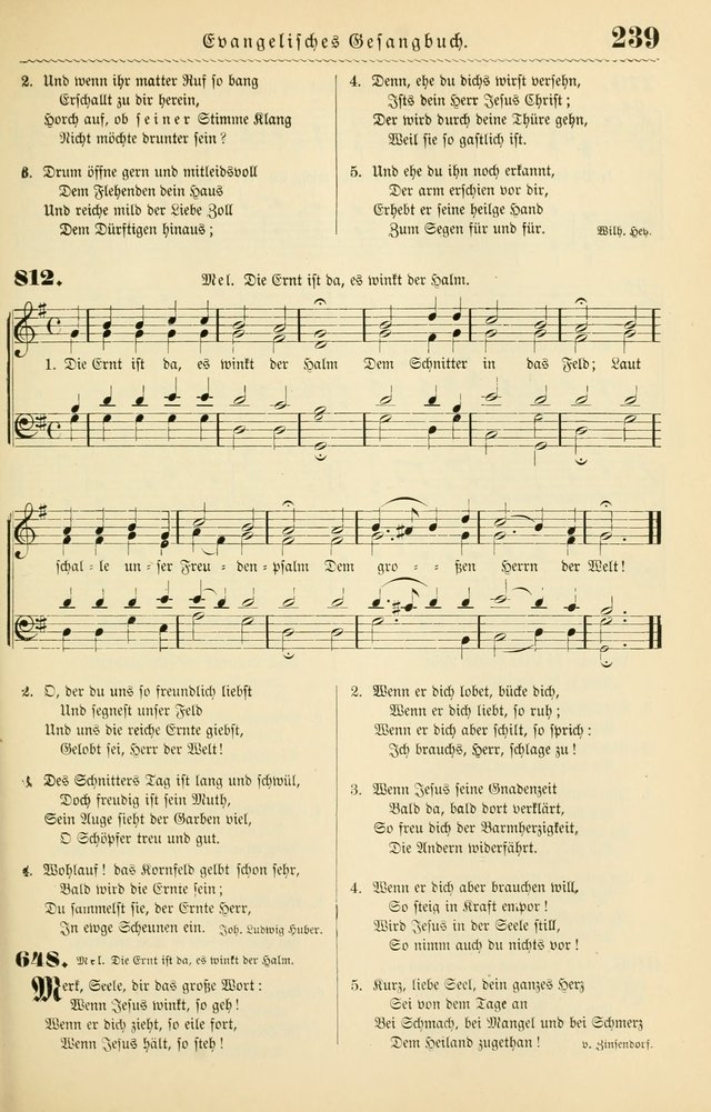 Evangelisches Gesangbuch mit vierstimmigen Melodien: für den öffentlichen und häuslichen Gottesdienst page 239