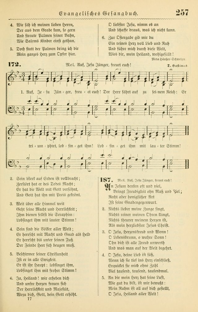 Evangelisches Gesangbuch mit vierstimmigen Melodien: für den öffentlichen und häuslichen Gottesdienst page 257