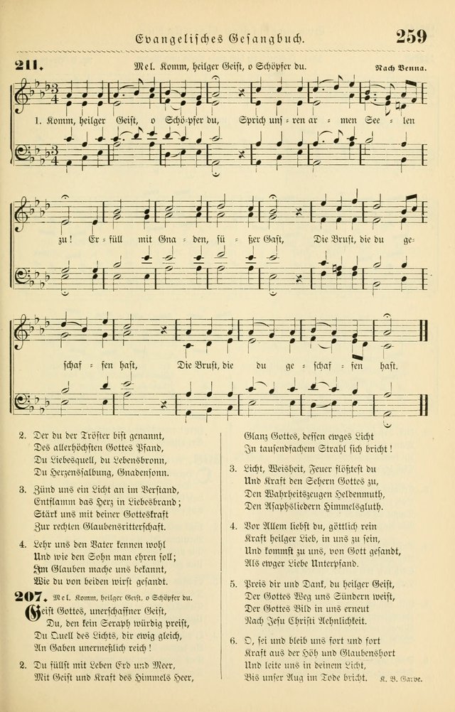 Evangelisches Gesangbuch mit vierstimmigen Melodien: für den öffentlichen und häuslichen Gottesdienst page 259