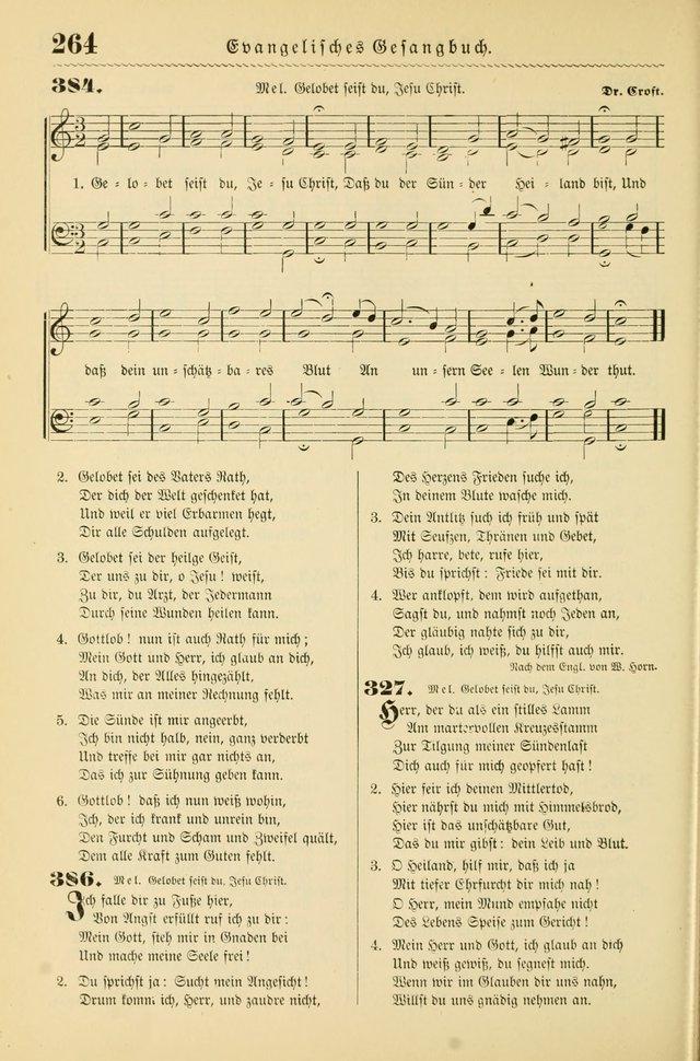 Evangelisches Gesangbuch mit vierstimmigen Melodien: für den öffentlichen und häuslichen Gottesdienst page 264