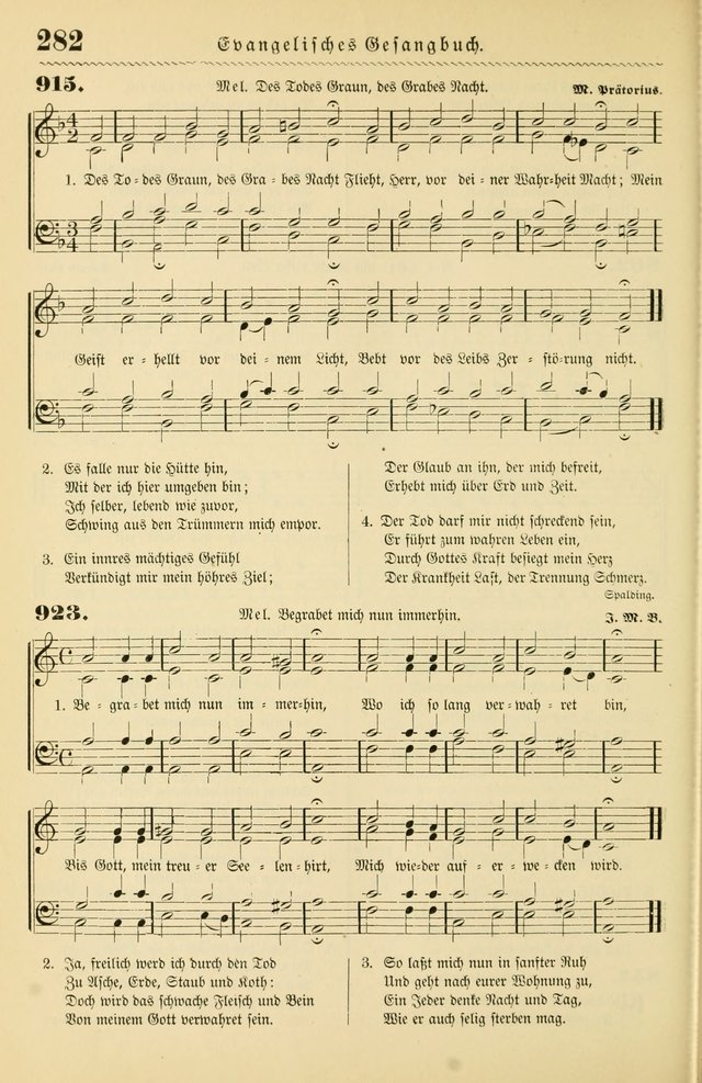 Evangelisches Gesangbuch mit vierstimmigen Melodien: für den öffentlichen und häuslichen Gottesdienst page 282