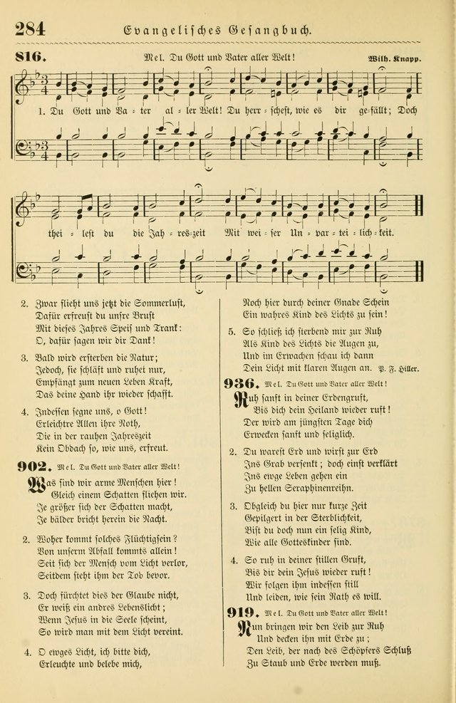 Evangelisches Gesangbuch mit vierstimmigen Melodien: für den öffentlichen und häuslichen Gottesdienst page 284