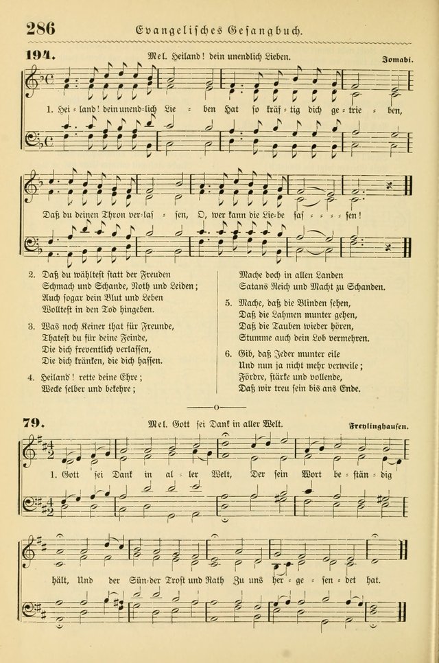 Evangelisches Gesangbuch mit vierstimmigen Melodien: für den öffentlichen und häuslichen Gottesdienst page 286