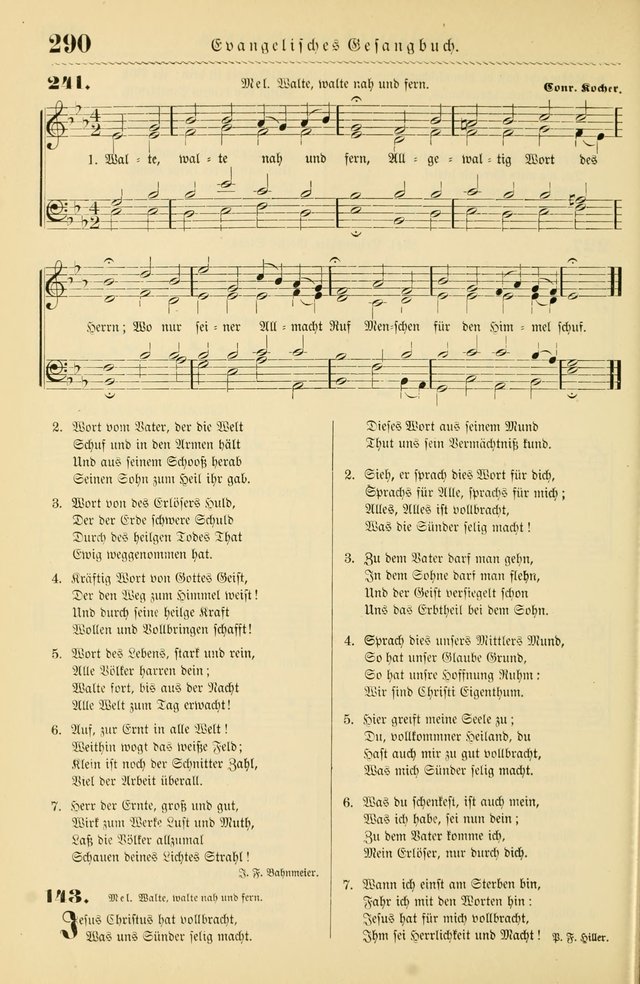 Evangelisches Gesangbuch mit vierstimmigen Melodien: für den öffentlichen und häuslichen Gottesdienst page 290