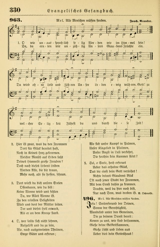Evangelisches Gesangbuch mit vierstimmigen Melodien: für den öffentlichen und häuslichen Gottesdienst page 330
