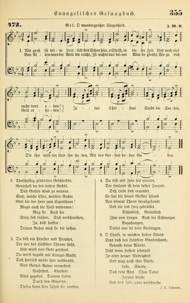 Evangelisches Gesangbuch mit vierstimmigen Melodien: für den öffentlichen und häuslichen Gottesdienst page 355