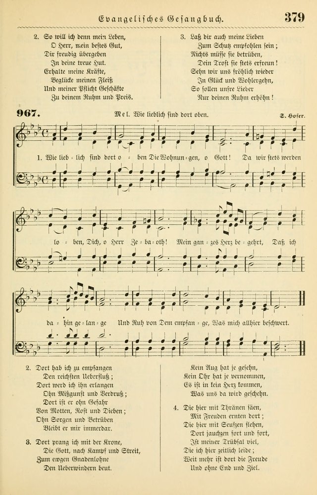 Evangelisches Gesangbuch mit vierstimmigen Melodien: für den öffentlichen und häuslichen Gottesdienst page 379