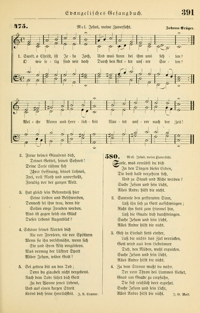 Evangelisches Gesangbuch mit vierstimmigen Melodien: für den öffentlichen und häuslichen Gottesdienst page 391