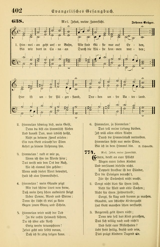 Evangelisches Gesangbuch mit vierstimmigen Melodien: für den öffentlichen und häuslichen Gottesdienst page 402
