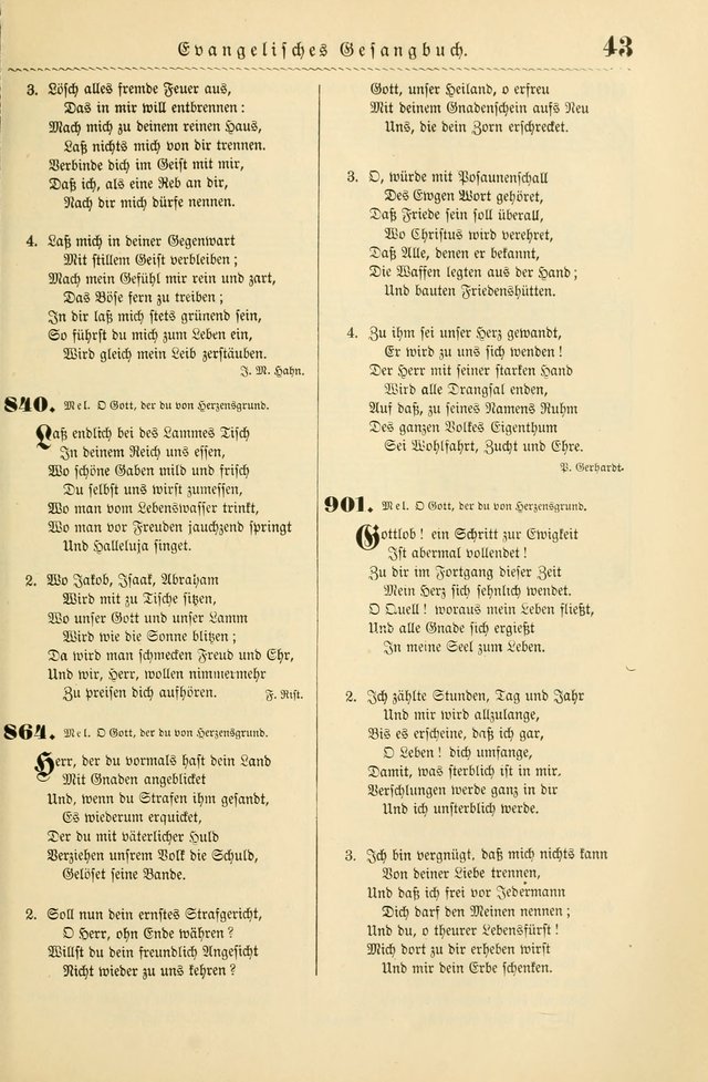 Evangelisches Gesangbuch mit vierstimmigen Melodien: für den öffentlichen und häuslichen Gottesdienst page 43