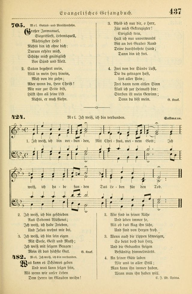 Evangelisches Gesangbuch mit vierstimmigen Melodien: für den öffentlichen und häuslichen Gottesdienst page 437