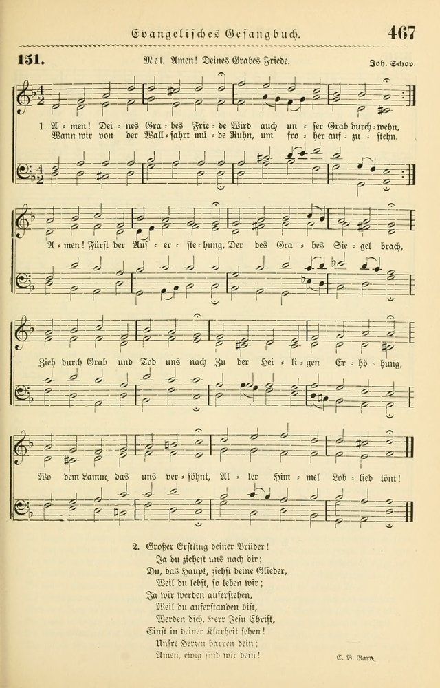 Evangelisches Gesangbuch mit vierstimmigen Melodien: für den öffentlichen und häuslichen Gottesdienst page 467
