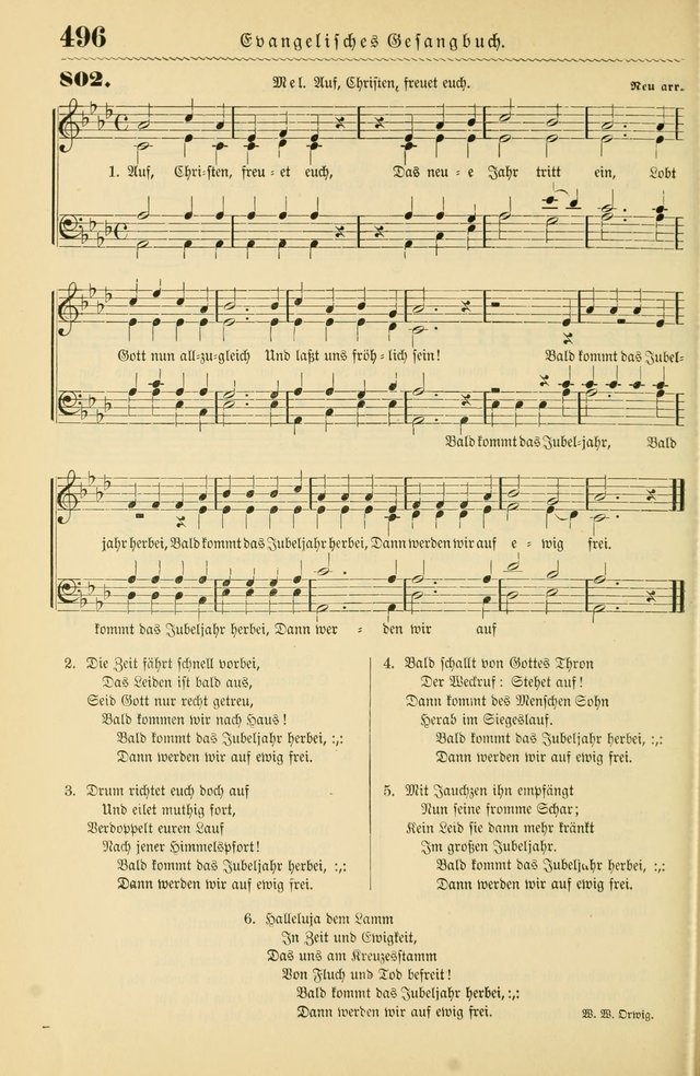 Evangelisches Gesangbuch mit vierstimmigen Melodien: für den öffentlichen und häuslichen Gottesdienst page 496