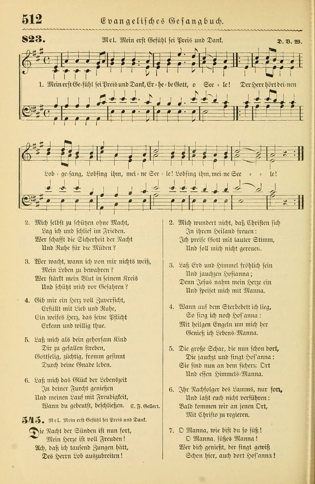 Evangelisches Gesangbuch mit vierstimmigen Melodien: für den öffentlichen und häuslichen Gottesdienst page 512