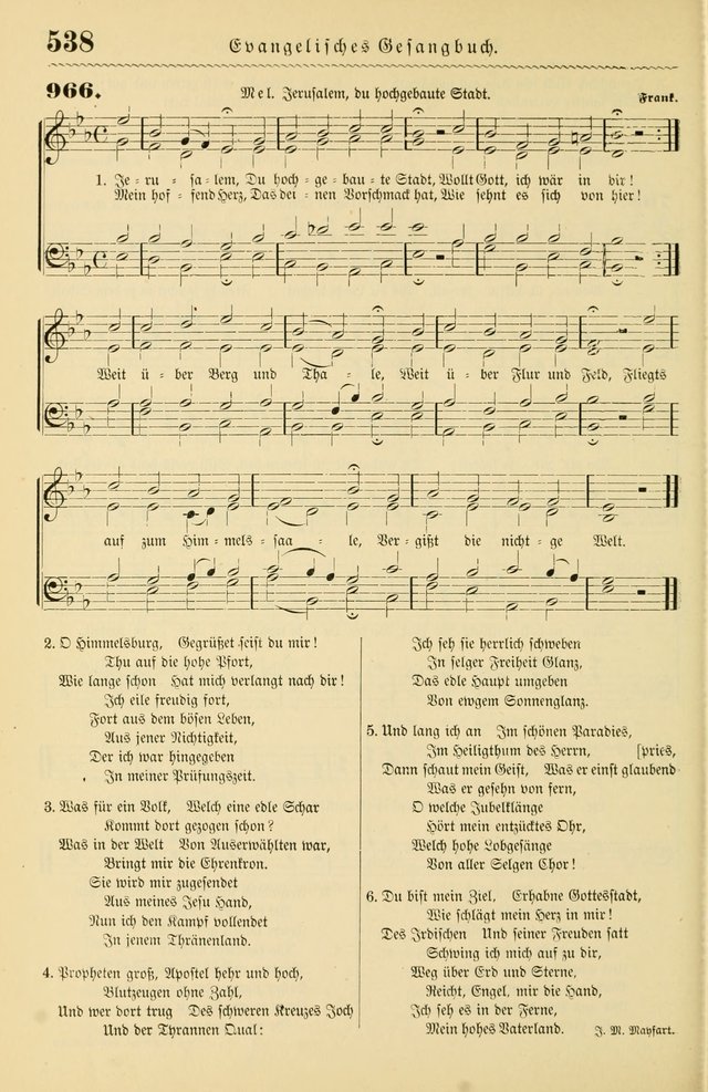 Evangelisches Gesangbuch mit vierstimmigen Melodien: für den öffentlichen und häuslichen Gottesdienst page 538