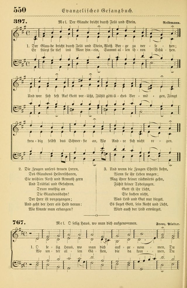 Evangelisches Gesangbuch mit vierstimmigen Melodien: für den öffentlichen und häuslichen Gottesdienst page 550