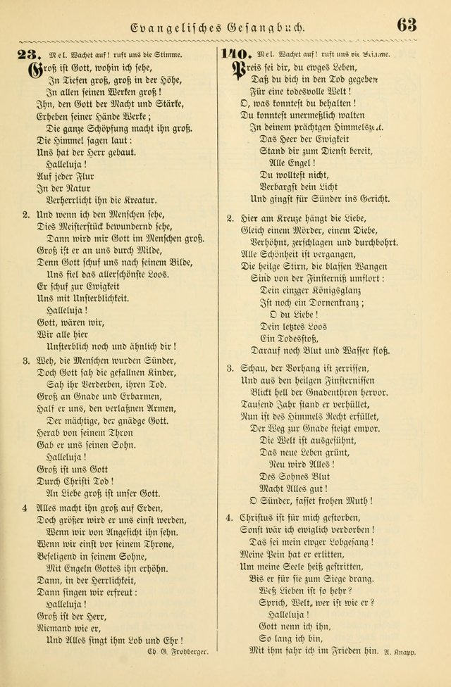 Evangelisches Gesangbuch mit vierstimmigen Melodien: für den öffentlichen und häuslichen Gottesdienst page 63