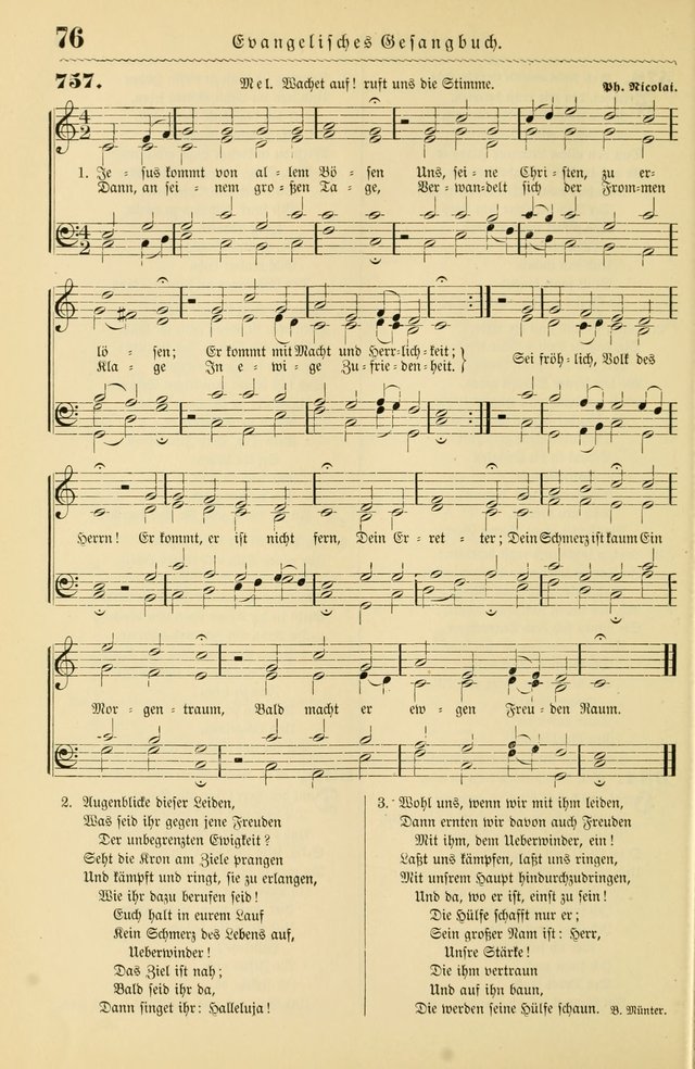 Evangelisches Gesangbuch mit vierstimmigen Melodien: für den öffentlichen und häuslichen Gottesdienst page 76