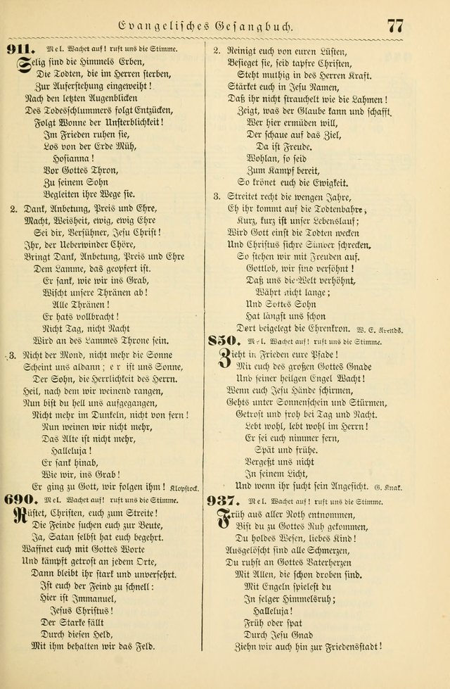 Evangelisches Gesangbuch mit vierstimmigen Melodien: für den öffentlichen und häuslichen Gottesdienst page 77