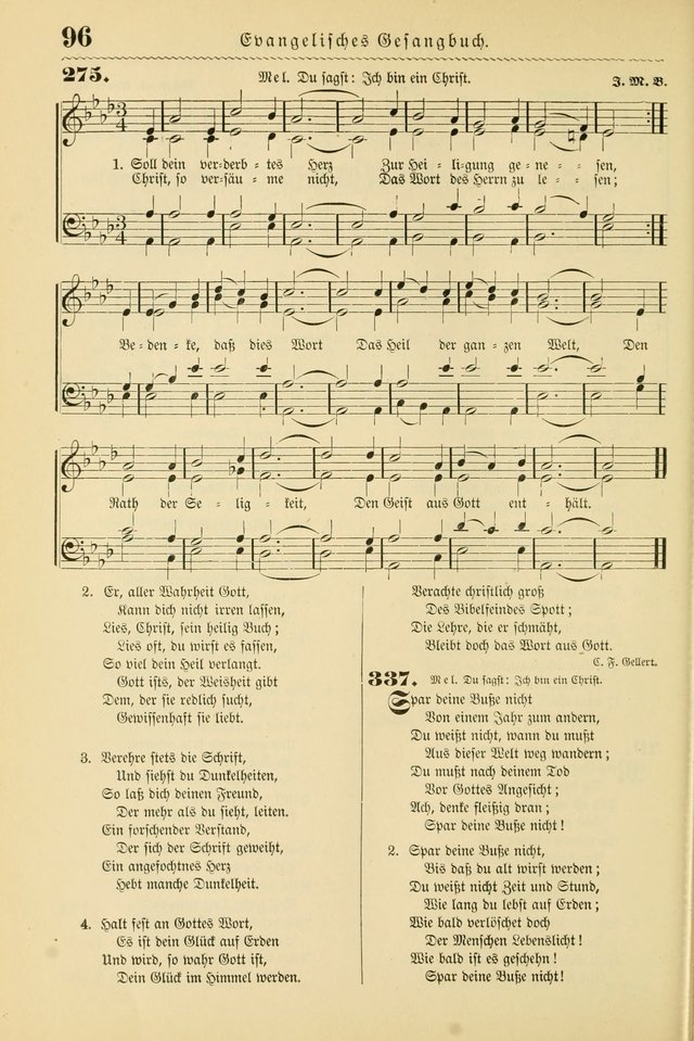 Evangelisches Gesangbuch mit vierstimmigen Melodien: für den öffentlichen und häuslichen Gottesdienst page 96