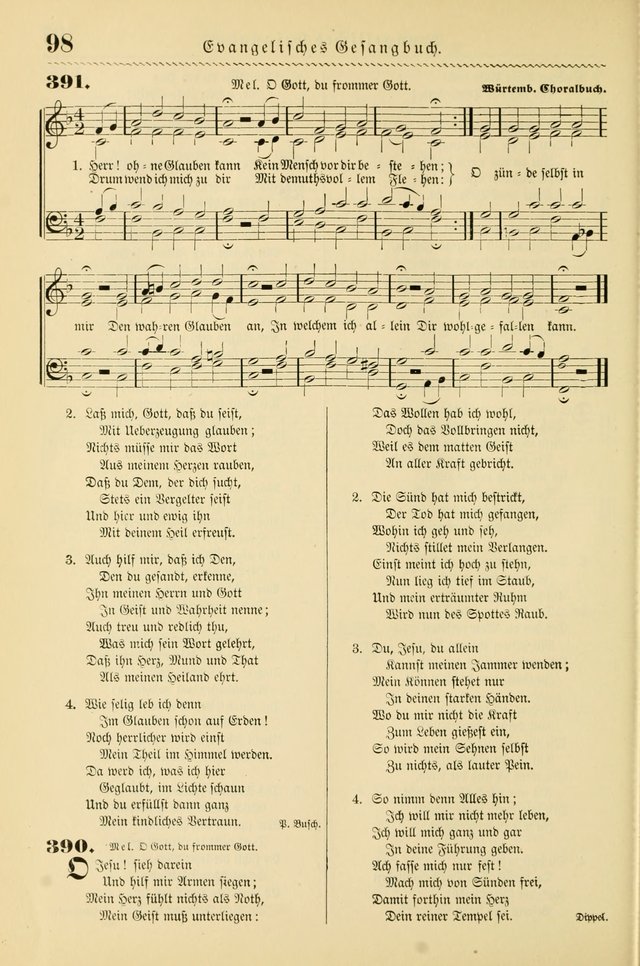 Evangelisches Gesangbuch mit vierstimmigen Melodien: für den öffentlichen und häuslichen Gottesdienst page 98