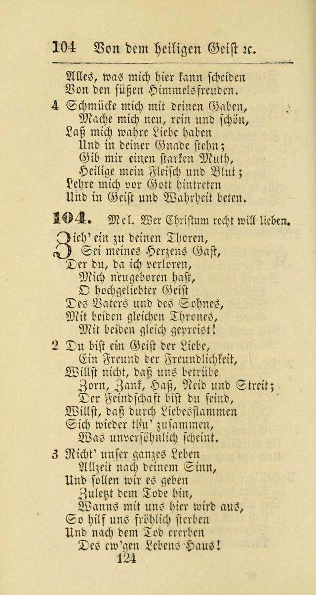 Evangelisches Gesangbuch: oder eine sammlung geistreicher lieder zum gebrauch der Evangelischen Gemeinschaft und aller heilsuchenden seelen page 124