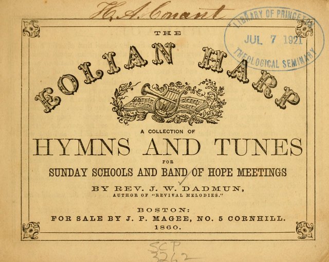 The Eolian Harp: a collection of hymns and tunes for Sunday schools and Band of Hope meetings page 1