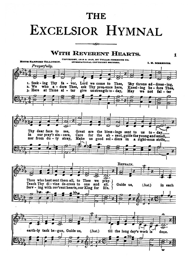 The Excelsior Hymnal page 1