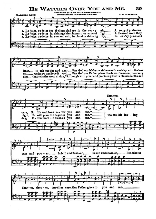 The Excelsior Hymnal page 39