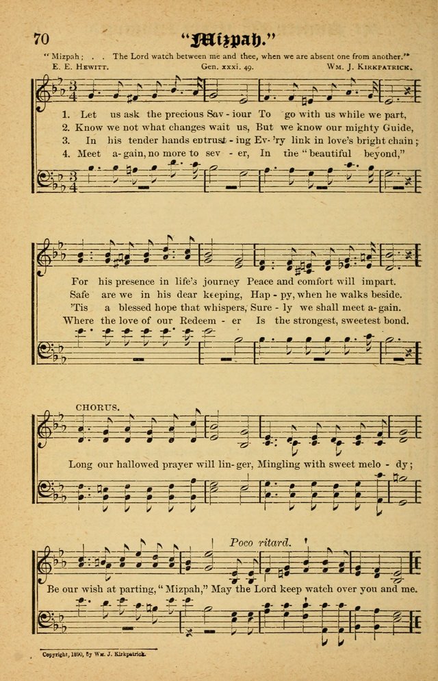 The Emory Hymnal No. 2: sacred hymns and music for use in public worship, Sunday-schools, social meetings and family worship page 70