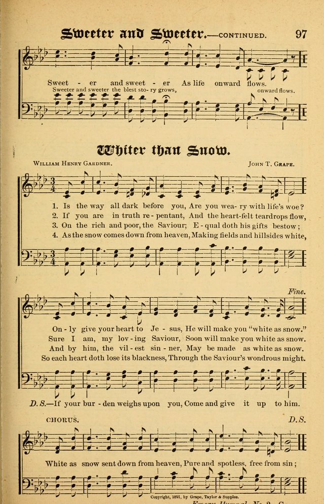 The Emory Hymnal No. 2: sacred hymns and music for use in public worship, Sunday-schools, social meetings and family worship page 97