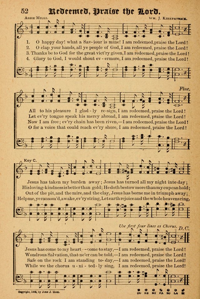 The Emory Hymnal: a collection of sacred hymns and music for use in public worship, Sunday-schools, social meetings and family worship page 52