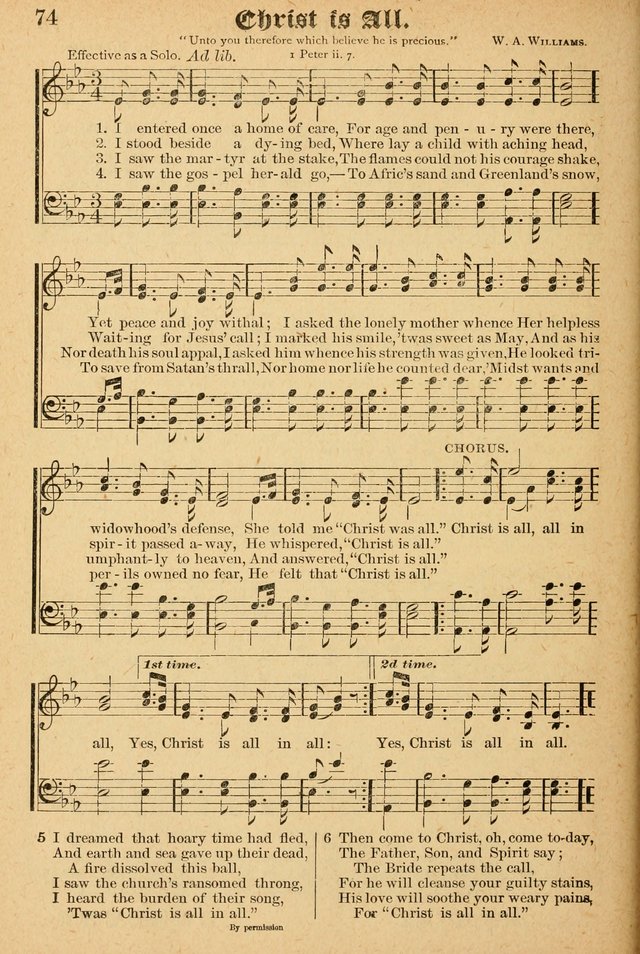 The Emory Hymnal: a collection of sacred hymns and music for use in public worship, Sunday-schools, social meetings and family worship page 74