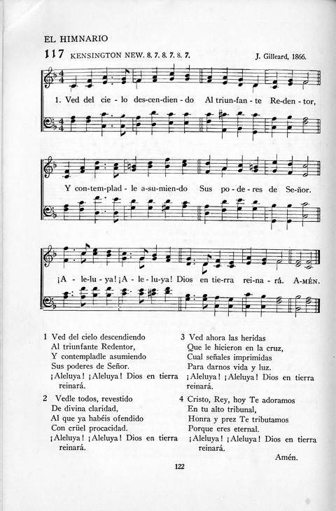El Himnario para el uso de las Iglesias Evangelicas de Habla Espanola en Todo el Mundo page 122