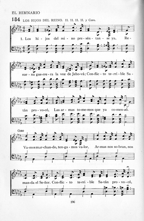 El Himnario para el uso de las Iglesias Evangelicas de Habla Espanola en Todo el Mundo page 196