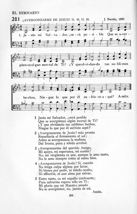 El Himnario para el uso de las Iglesias Evangelicas de Habla Espanola en Todo el Mundo page 306