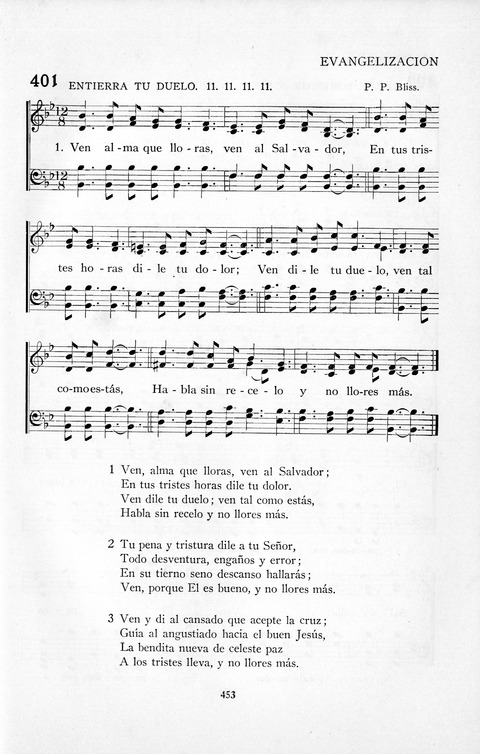 El Himnario para el uso de las Iglesias Evangelicas de Habla Espanola en Todo el Mundo page 454