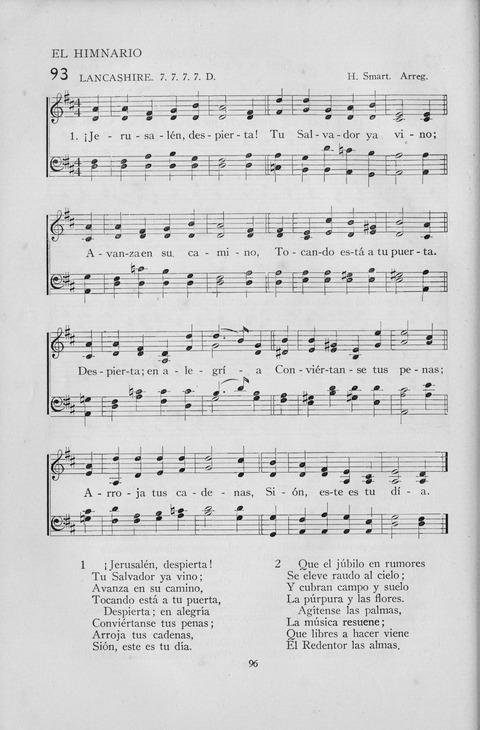 El Himnario para el uso de las Iglesias Evangelicas de Habla Espanola en Todo el Mundo page 96