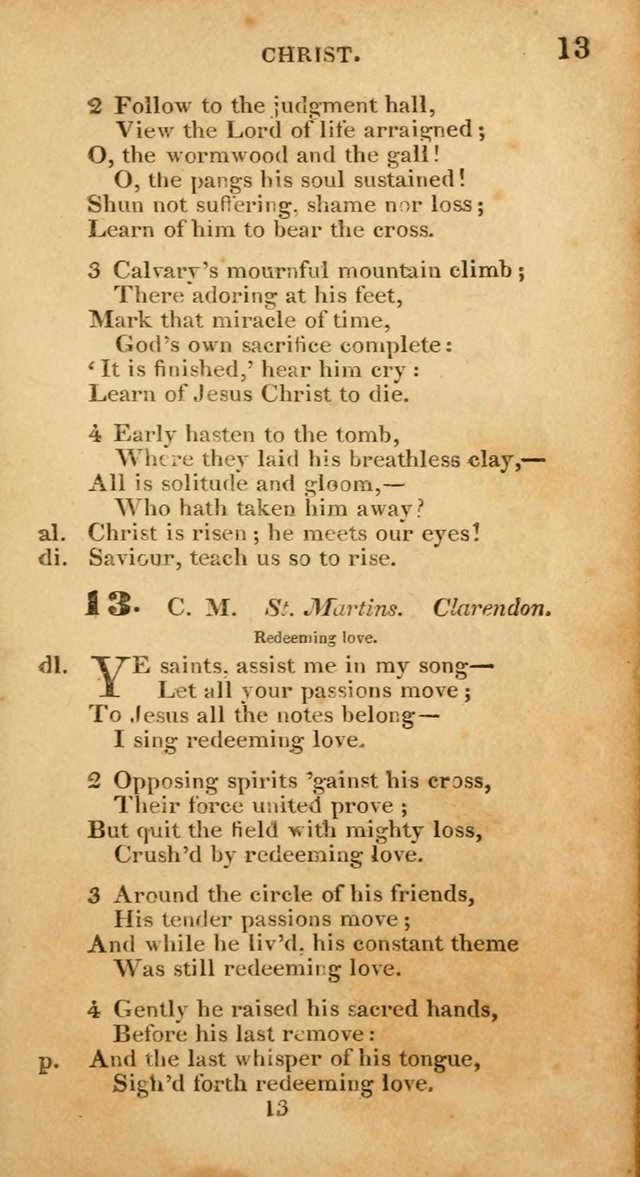 Evangelical Hymns: original and selected: designed for the use of families and private circles; for social prayer meetings, seasons of revival or oother occasions of special interest page 13