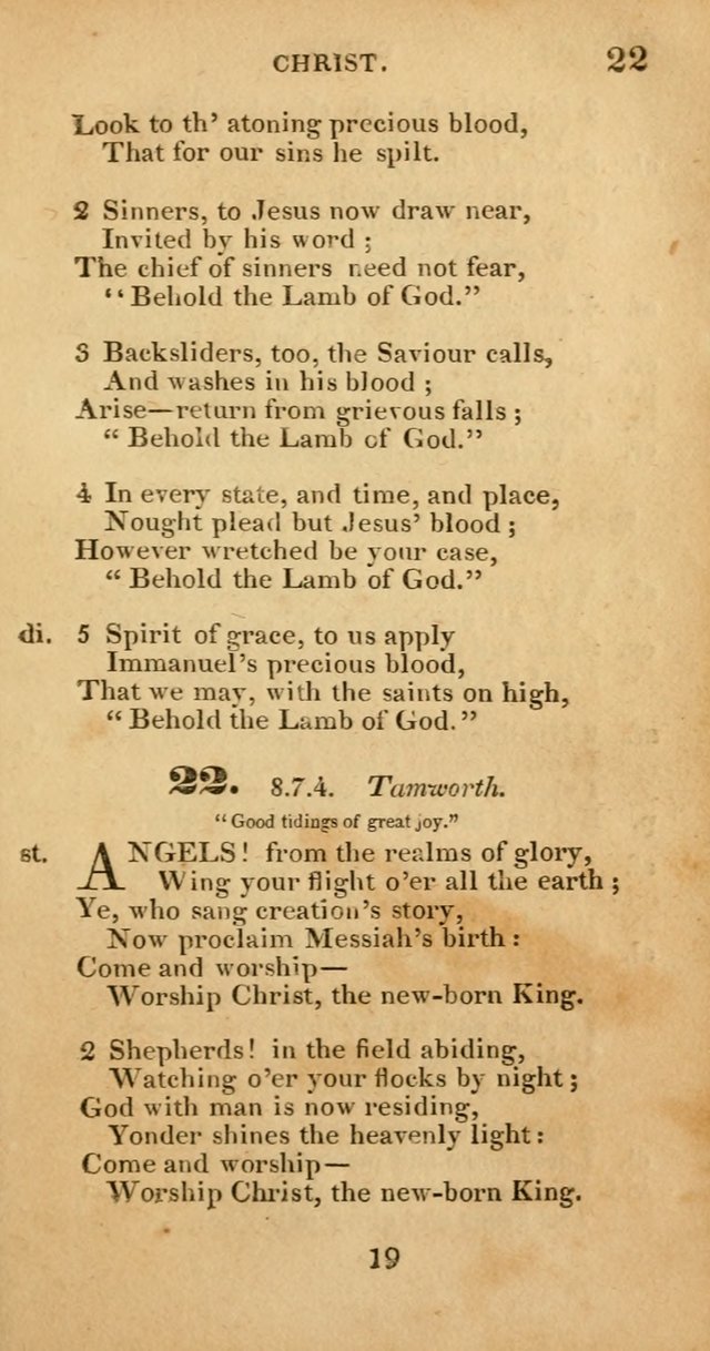 Evangelical Hymns: original and selected: designed for the use of families and private circles; for social prayer meetings, seasons of revival or oother occasions of special interest page 19