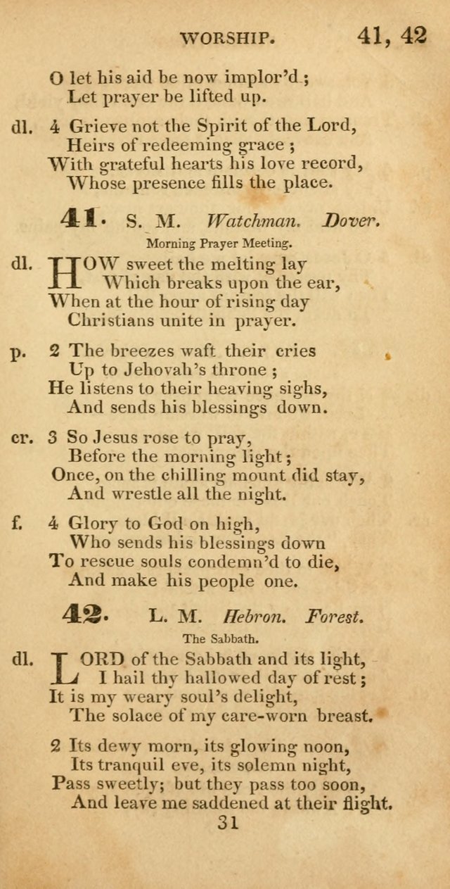 Evangelical Hymns: original and selected: designed for the use of families and private circles; for social prayer meetings, seasons of revival or oother occasions of special interest page 31