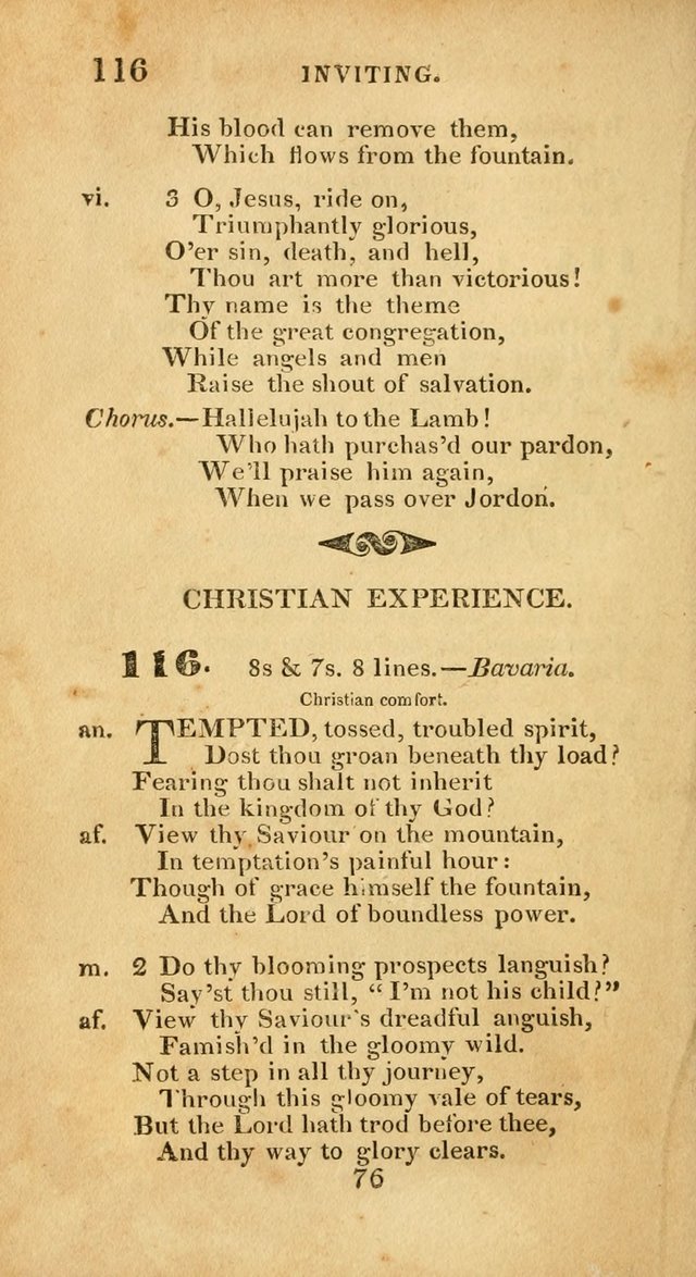 Evangelical Hymns: original and selected: designed for the use of families and private circles; for social prayer meetings, seasons of revival or oother occasions of special interest page 72