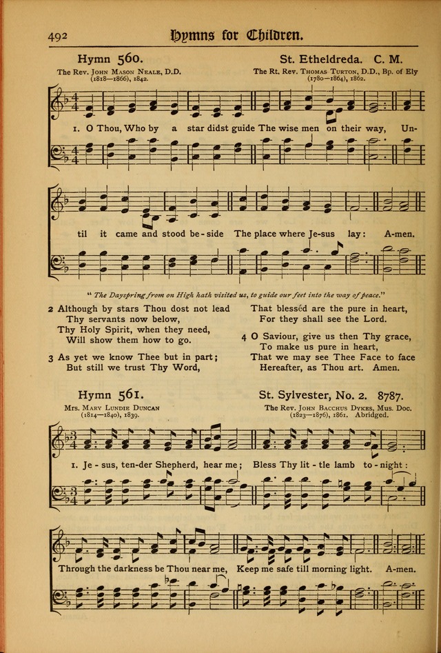 The Evangelical Hymnal with Tunes page 496