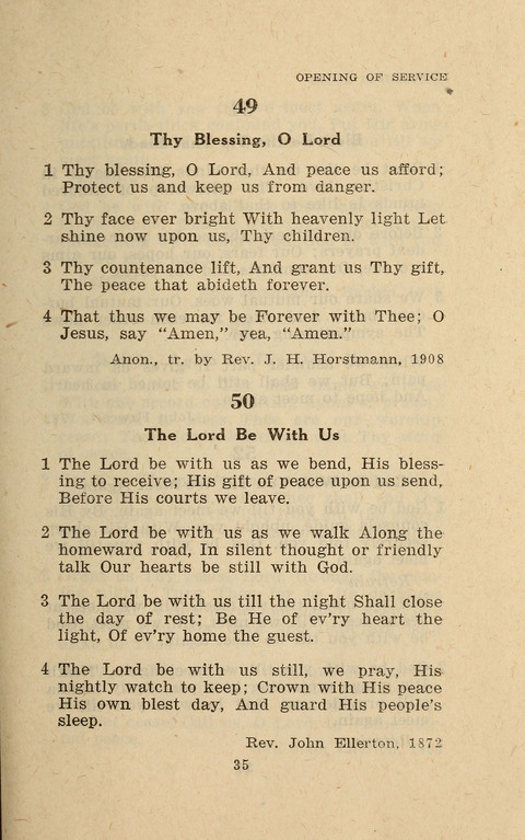 The Evangelical Hymnal. Text edition page 35